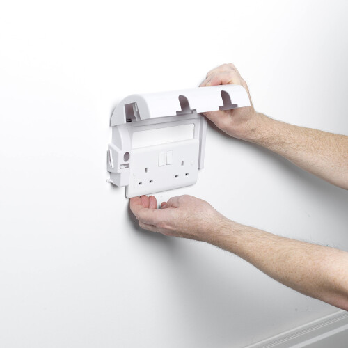 Socketsafe UK Electrical Key Lockable Twin Plug Socket Protector Covers (Single), Off-White, DO-61000 2