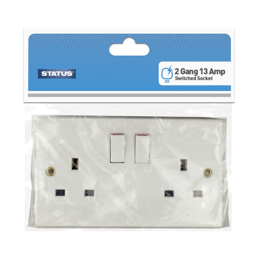 Status Status 2 Gang 13 Amp Switched Socket