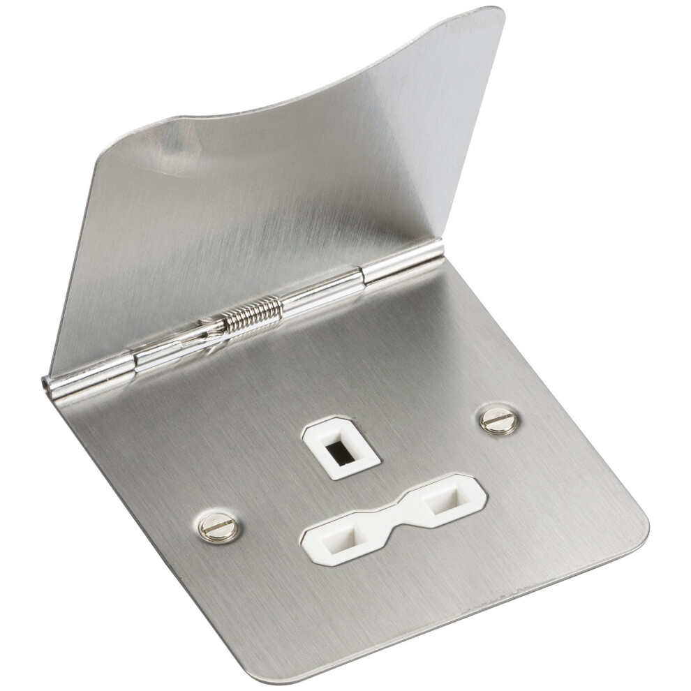 Knightsbridge Fp7ubcw 13 A 1G Unswitched Floor Socket, Brushed Chrome 5055832957874
