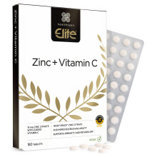 Healthspan Elite Zinc & Vitamin C (6 months? supply) | 15mg Zinc & 80mg Vitamin C to support your immune health | All Blacks Official Partner | Easy