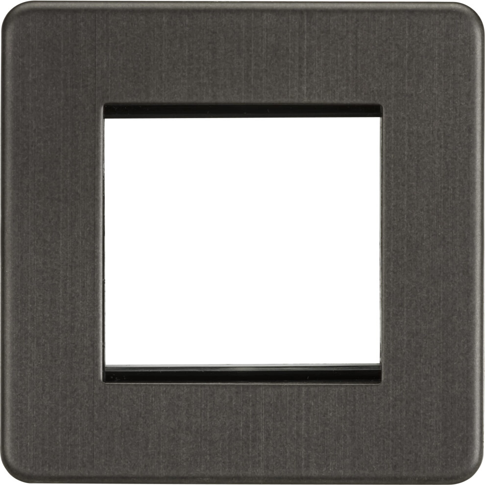 Knightsbridge Sf2gat Screwless 2G Modular Faceplate, Anthracite, 87.5 Mm*491.0 Mm*87.5 Mm 5056270820232