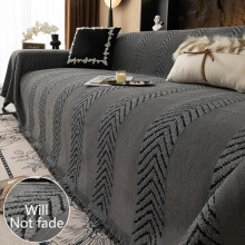(Black, 4 Seat-180*260-1count) Geometric Pattern Sofa Couch Covers, 1 Count Non-slip, Sofa Protector for Home Living Room, Home Decor