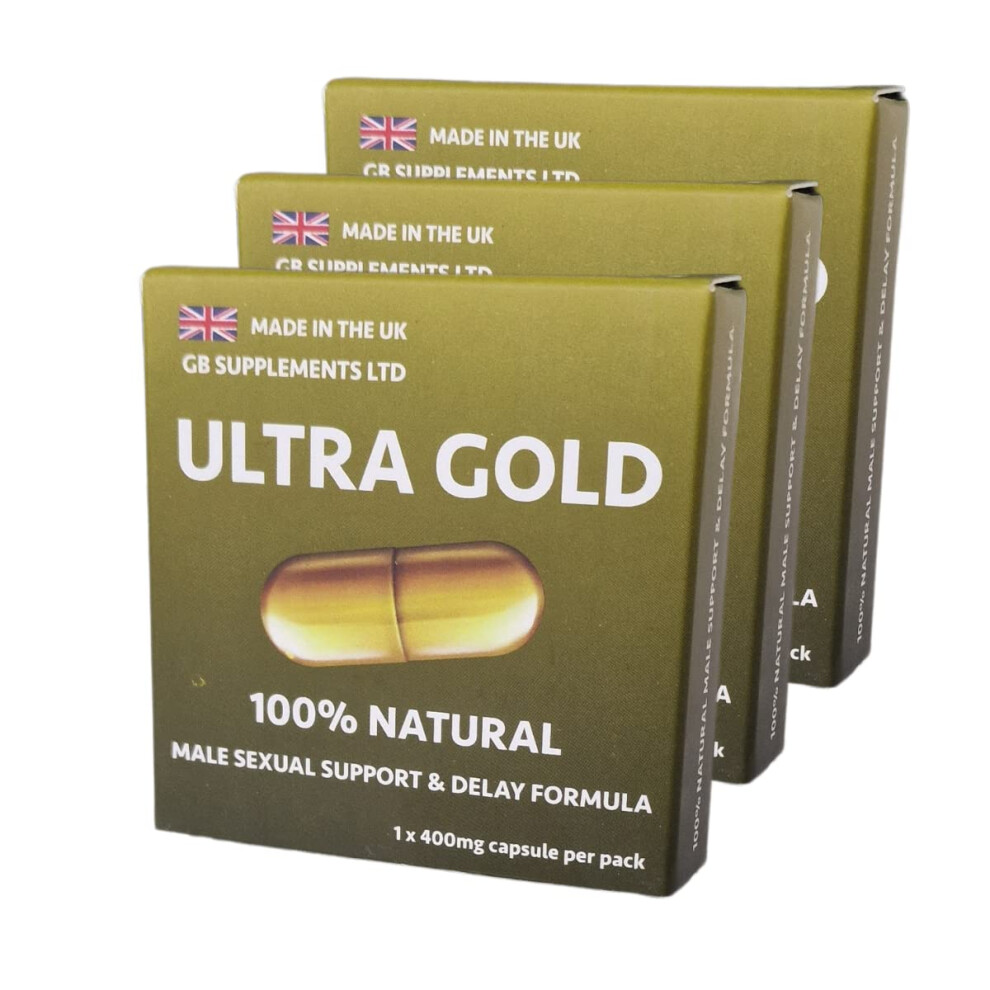 Gold 3 X Ultra High Strength Capsules With Delay, 100% Herbal Sexual Support Supplement For Men! Stamina, Libido, Endurance Support