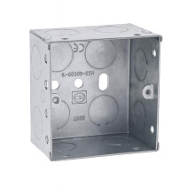 1 Gang Galvanised Steel Pattress Box with Brass Earth Terminal ? 47mm Depth Back Box for Electrical Faceplates (1)