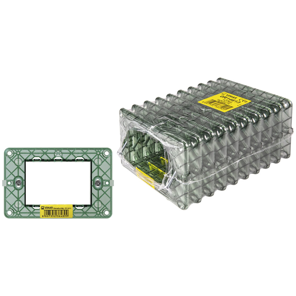 Vimar Plana 0T14613 3 Module Holder With Screws For Box 3 Modules, Pack Of 10 8007352673717