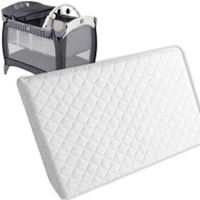Baby Travel Cot Mattress - Cot Bed Foam Mattresses Waterproof Cover | Extra Thick Quilted | Fits Most Graco/M&P Toddler Cots, Breathable | Anti