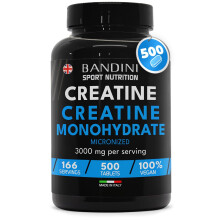 Bandini? Creatine Monohydrate 3000mg | 500 Tablets | Supplement for Energy, Training and Gym | Pre Workout for Men & Women | Powder Alternative | 100%
