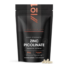 Zinc Picolinate 25mg ? 90 Vegan Capsules (3 Months Supply) ? 250% Daily NRV - Elemental Zinc Picolinate ? Resealable and Recyclable Pouch by Alpha01