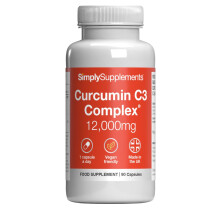 Curcumin C3 Complex 12,000mg with Bioperine & Vitamin C | 190mg Curcuminoids | High-Strength Turmeric Extract | Vegan & Vegetarian Friendly | 90