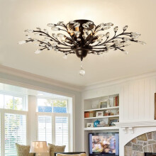 5 Lights Vintage Crystal Chandeliers Ceiling Lights LED Light K9 Clear Crystal Pendant Lighting Ceiling Light Fixtures Chandeliers Lighting for Living