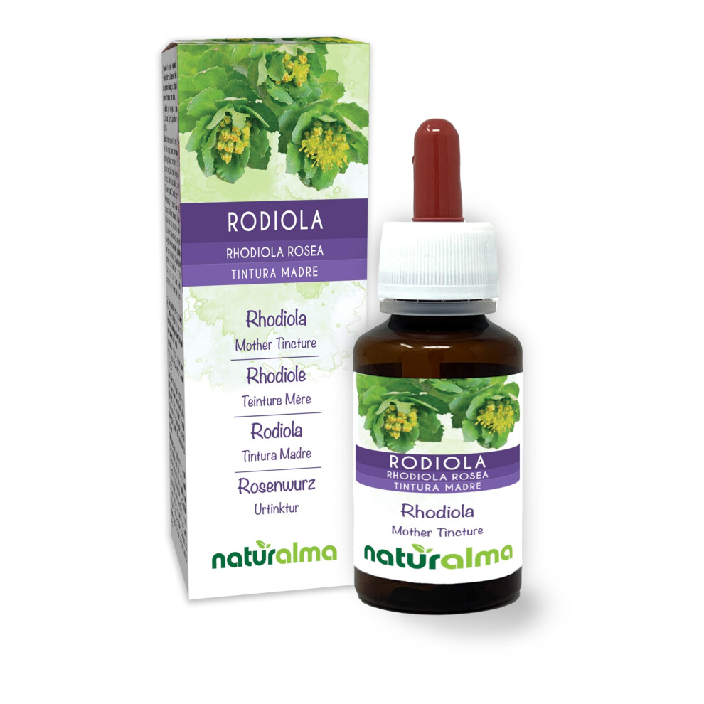 Naturalma Rhodiola (Rhodiola Rosea O Sedum Roseum) Roots Alcohol-Free Mother Tincture - Liquid Extract Drops 60 Ml - Food Supplement - Vegan