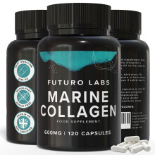 Marine Collagen Capsules 1200mg Serving with VIT C (12mg) and Zinc (1.5mg) - Made in The UK - Type 1 Hydrolysed Marine Collagen Supplements for Women