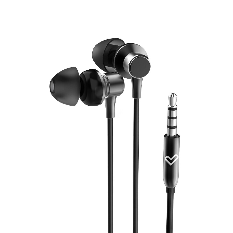 Energy Sistem Metallized In-Ear Headphones (Microphone, 3.5 Mm Jack, Aluminium, Recycled Plastic) Black 8432426456727
