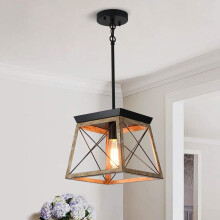 Ganeed Farmhouse Pendant Light Metal Cage Rustic Lantern Chandelier Adjustable Height Hanging Light Fixture for Kitchen Island Dining Room Bedroom Foy