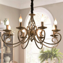 Ganeed Rustic Chandeliers,8 Lights Candle French Country Chandelier,Vintage Iron Pendant Light Fixture Hanging Light for Farmhouse,Kitchen Island,Dini