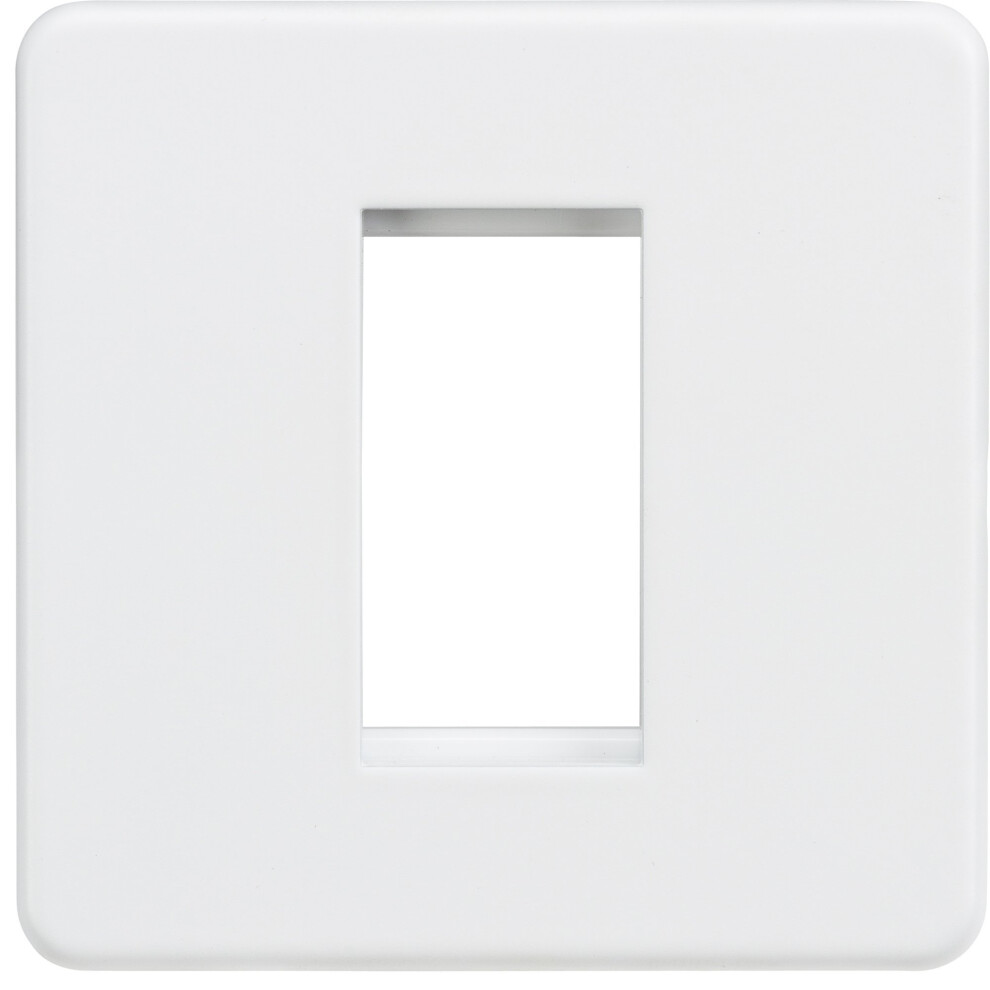 Knightsbridge Sf1gmw Screwless 1G Modular Faceplate-Matt White 5060549862496
