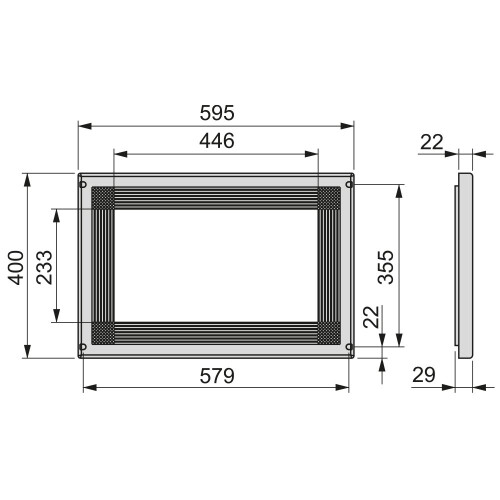 EMUCA Microwave Built-In Frame, Satin Nickel 1