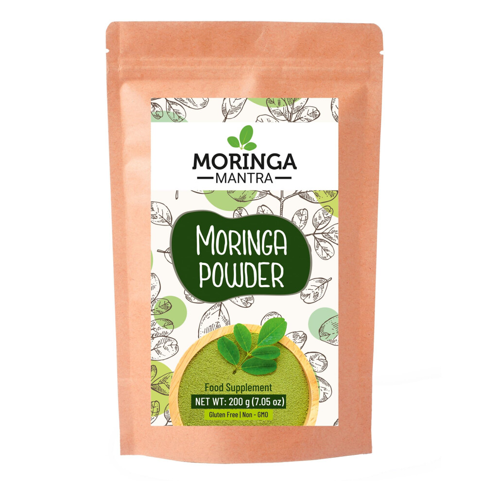 Moringa Mantra Moringa Leaf Powder 200 Grams, Naturally Grown Powdered Moringa Leaves, Tested For Heavy Metals