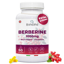 Bandini? Berberine 1000mg Pure high Dosage | Pure Berberin HCl from Berberis Aristata 97% + Chromium and Black Pepper | Maximum Absorption |