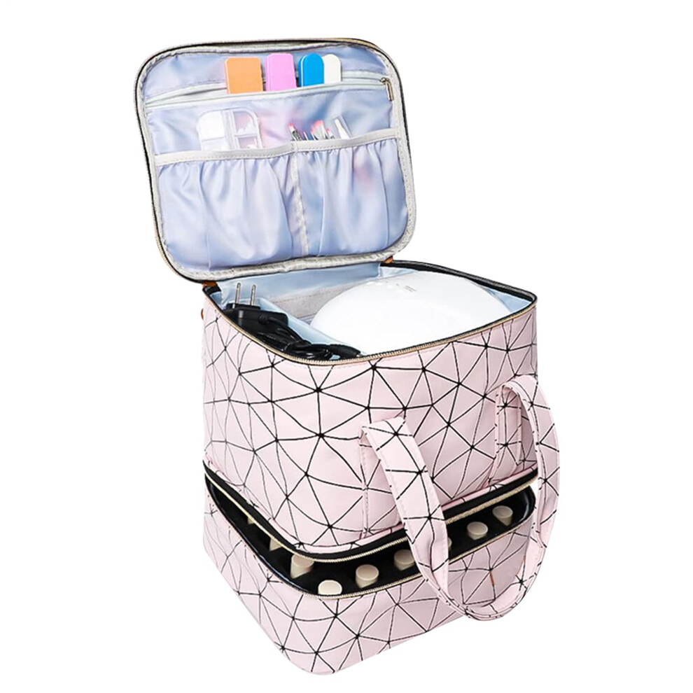 Nail Polish Organizer Bag Holds 30 Bottles With 2Layer Pu Leather Storage For Manicure Tools 9450606790255