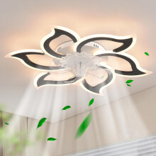 Modern Ceiling Fans with Light and Remote, 3 Light Color Dimmable LED Ceiling Fan, 6 Speeds Flush Mount Silent Ceiling Light Fan for Bedroom, Kitchen,