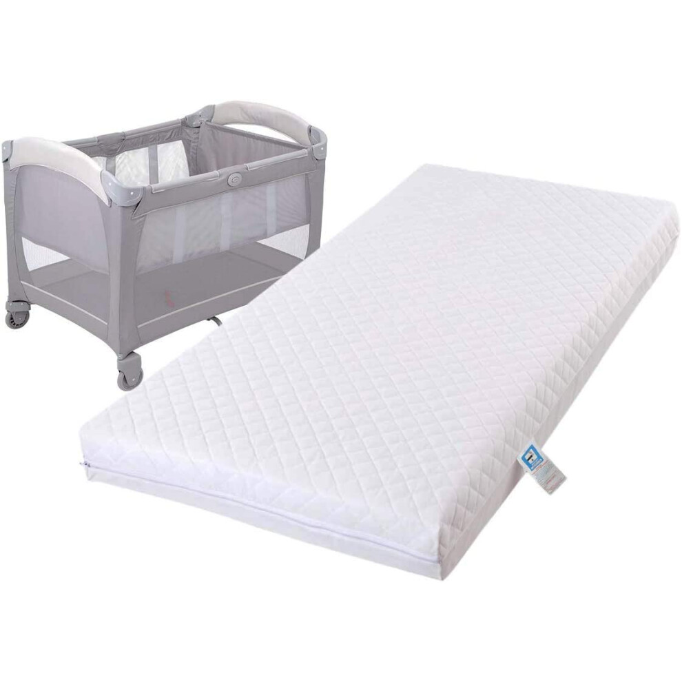 Baby Toddler Cot Bed Mattress - Chemical Free Foam | Suitable From Birth ? Quilted Breathable | Anti Allergenic | Waterproof Cover For Pram, Swing, Porter And Lambert