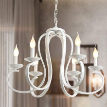Ganeed French Country Chandelier Candle Style Chandeliers Vintage Metal Pendant Chandelier Ceiling Pendant Lighting Fixture for Dinner Table Island Ki