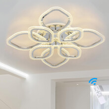 LED Leaf Ceiling Lamp Chandeliers, Modern Flush Mount Ceiling Light 100 W Acrylic Dimming Close to Ceiling Lighting Fixture for Lounge Dining Room Kit