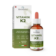 Bandini? Vitamin K2 MK-7 | 200 ?g per drop & dose | High Strength, Vegan & Liquid MK 7 Menaquinone | 30 ml (840 drops) in Extra Virgin Olive Oil | For