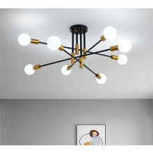 Sputnik Chandelier Adjustable Ceiling Chandeliers Ceiling Lighting 8 Lights Industrial Mount Pendant Light Fixture for Kitchen Living Dining Room Bedr