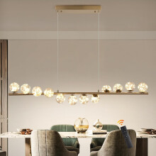 Modern Sputnik Chandelier, 12-Light Glass Globe Pendant Light, Dimmable LED Chandelier Kitchen Pendant Lighting Over Island, Linear Ceiling Light Fixt
