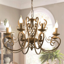 Ganeed Chandeliers French Country Pendant Chandelier Brushed Brass Rustic Vintage Metal Pendant Light Fixture Adjustable Hanging Lighting for Foyer Br