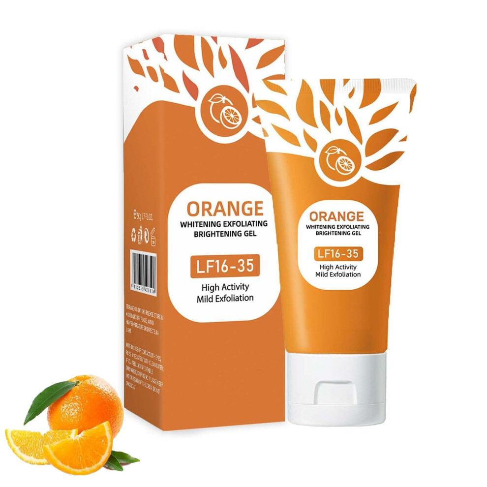 Exfoliating Face Scrub with Brightening Vitamin C, Orange Facial Gel for Deep Cleansing Face and Body, 50g