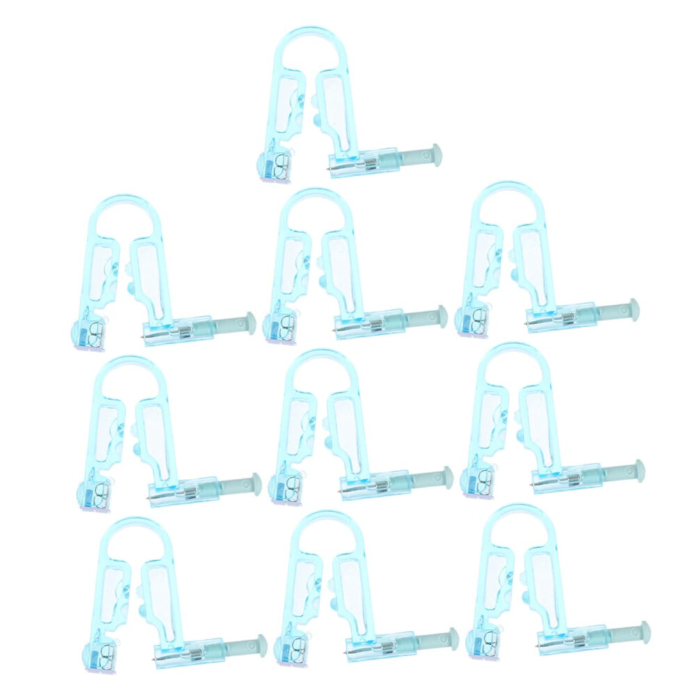 Ear Piercing Gun Kit 10pcs Disposable Hygienic Painless Single Press Tool for Ear Lobe Studs
