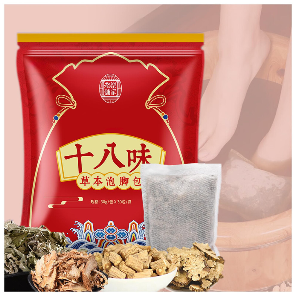 30 Bags Herbal Foot Soak for Detox and Relaxation, Heat Therapy, Circulation and Fatigue Relief