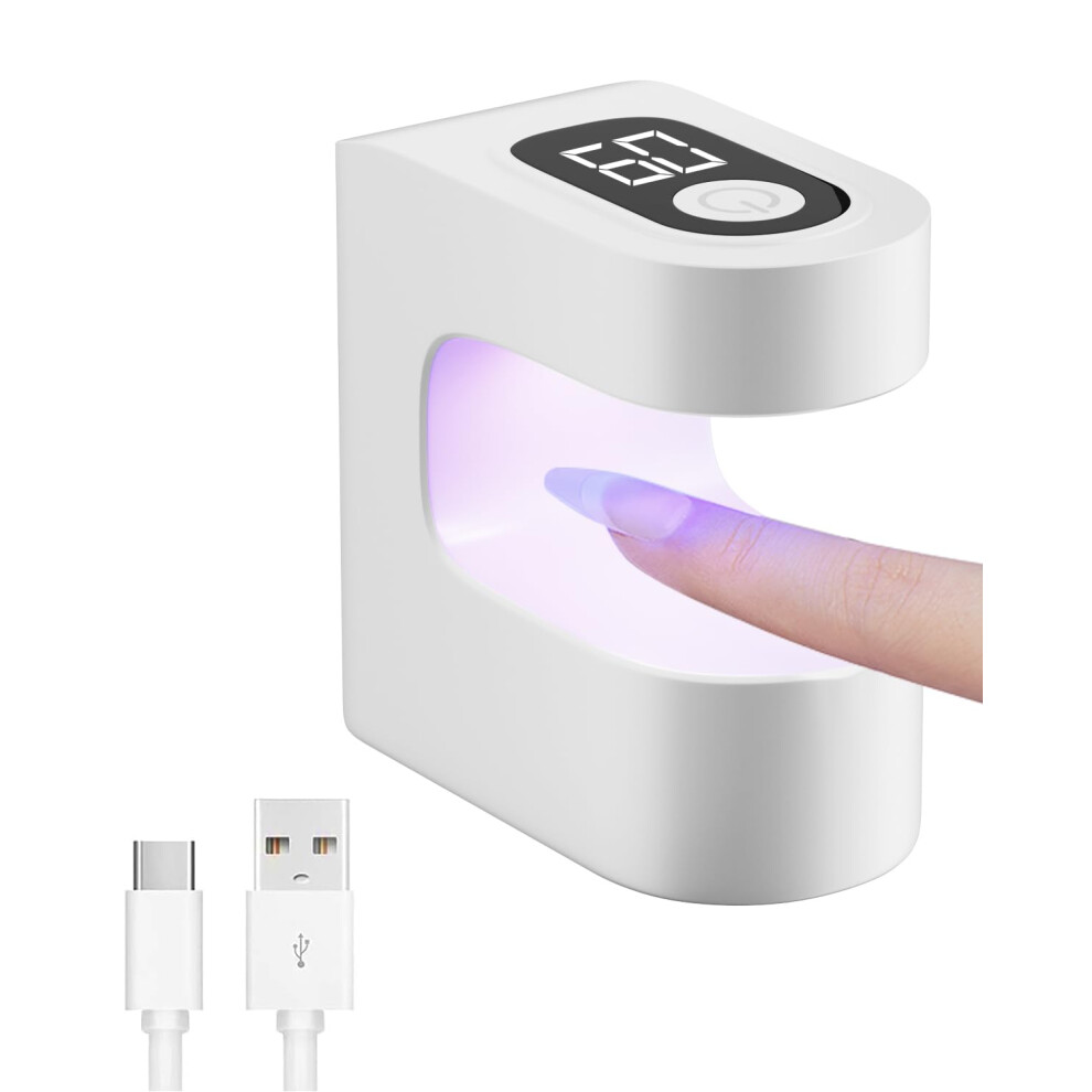 White Rechargeable Uv Nail Lamp With Lcd Display, Cordless Gel Nail Dryer For Fast Curing And Dual Timers