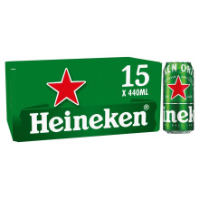 Heineken Lager Beer Cans, 15x 440ml