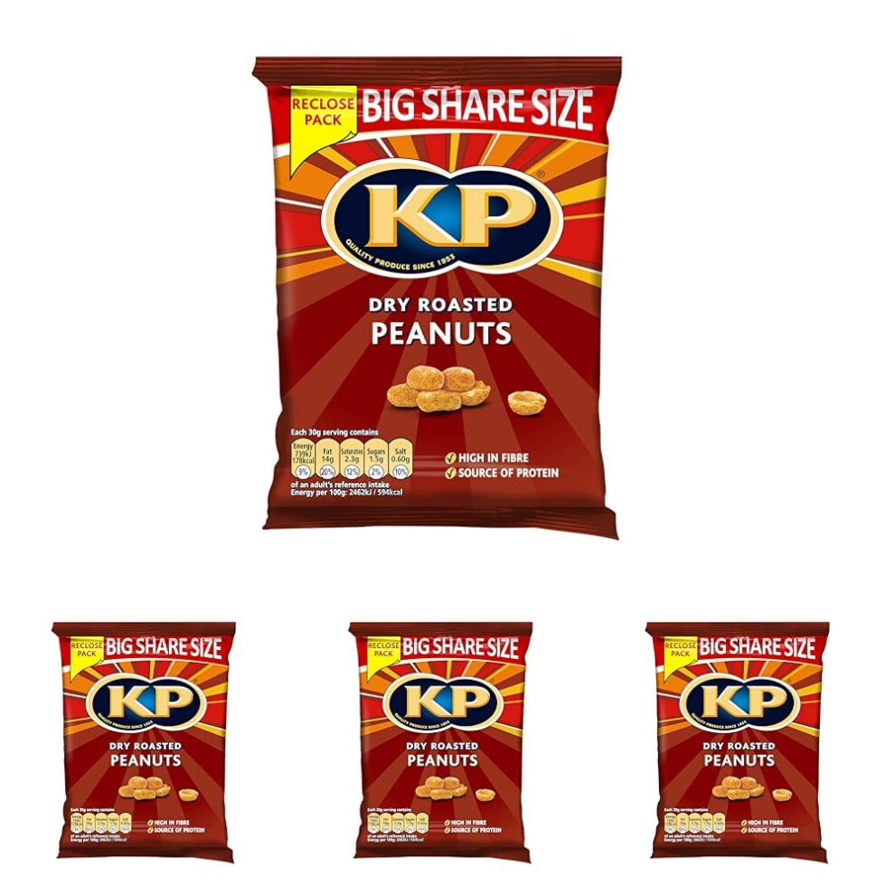 Kp Dry Roasted Peanuts Share Size, 415G