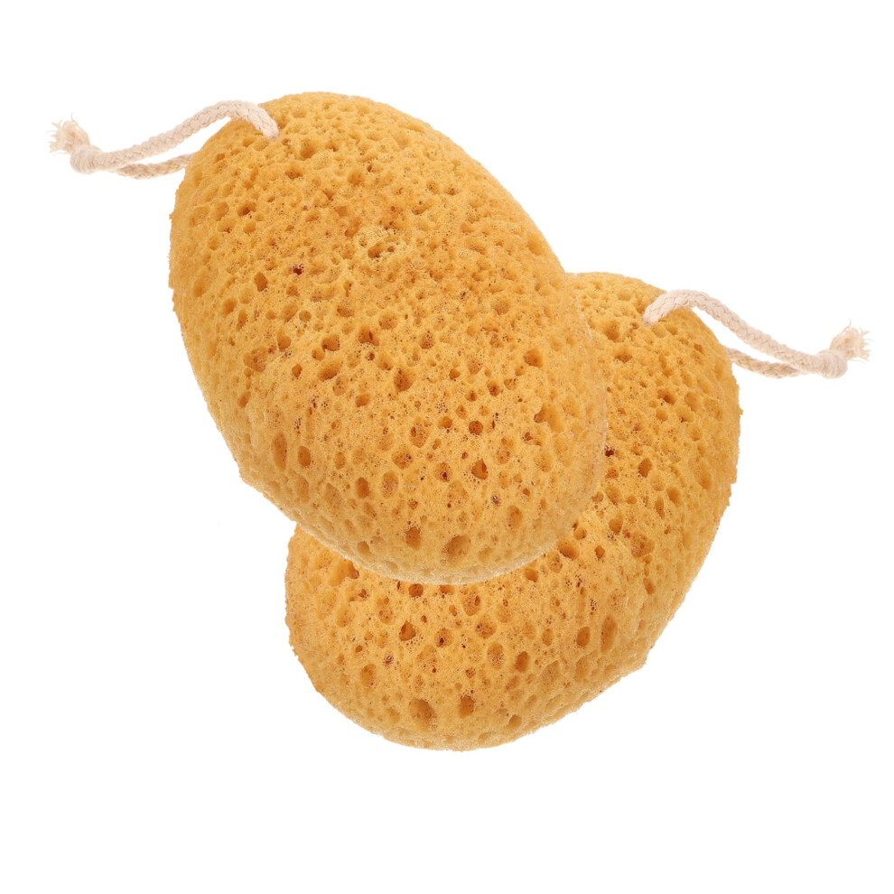 2 Pack Bath Sponge with Hanging Lanyard, Rich Foaming Shower Loofah for Women