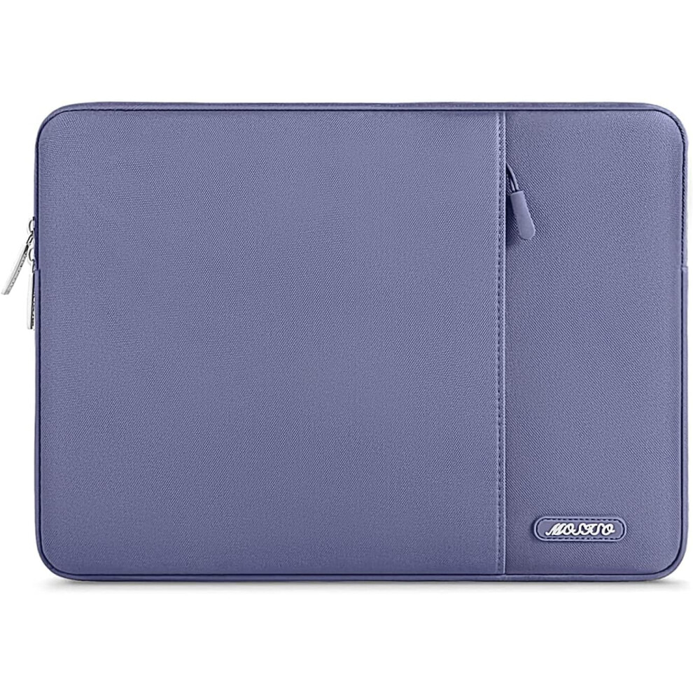 Laptop Sleeve Bag Compatible With Laptop 13.3 Inch, Polyester Vertical Case With Pocket, Lavender/Gray 9340959016464