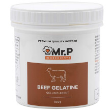 Mr.P Ingredients Beef Gelatine 100g 250 Bloom Powder Unflavoured Stabiliser Gelling Aerating Agent Instant Halal Gluten Free Non-GMO (Recyclable Pot)