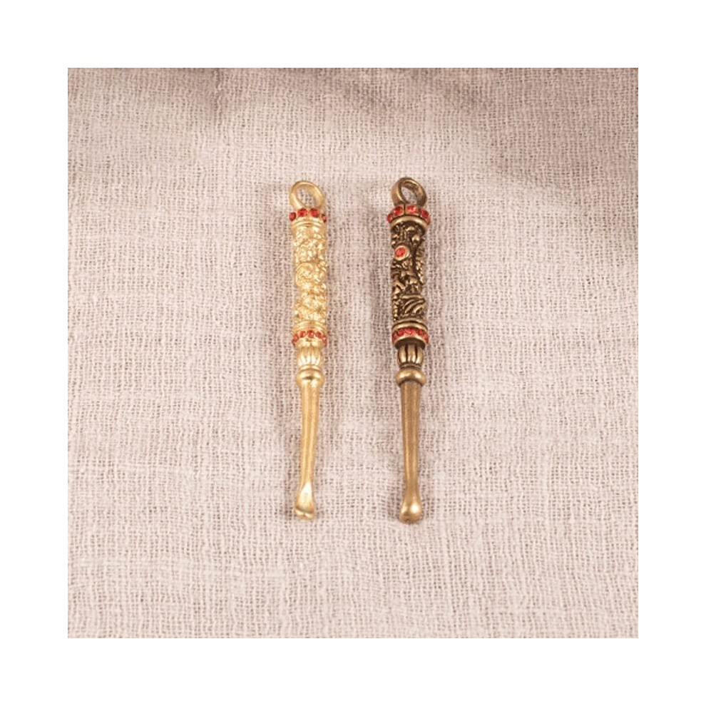 Ear Wax Removal Tool 2Pack with Gentle Scoop Copper Ear Pick Keychain Pendant for Efficient Cleaning