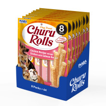 Churu Rolls by INABA Dog Treat - Chicken & Salmon Flavour 8 Pack (64 x