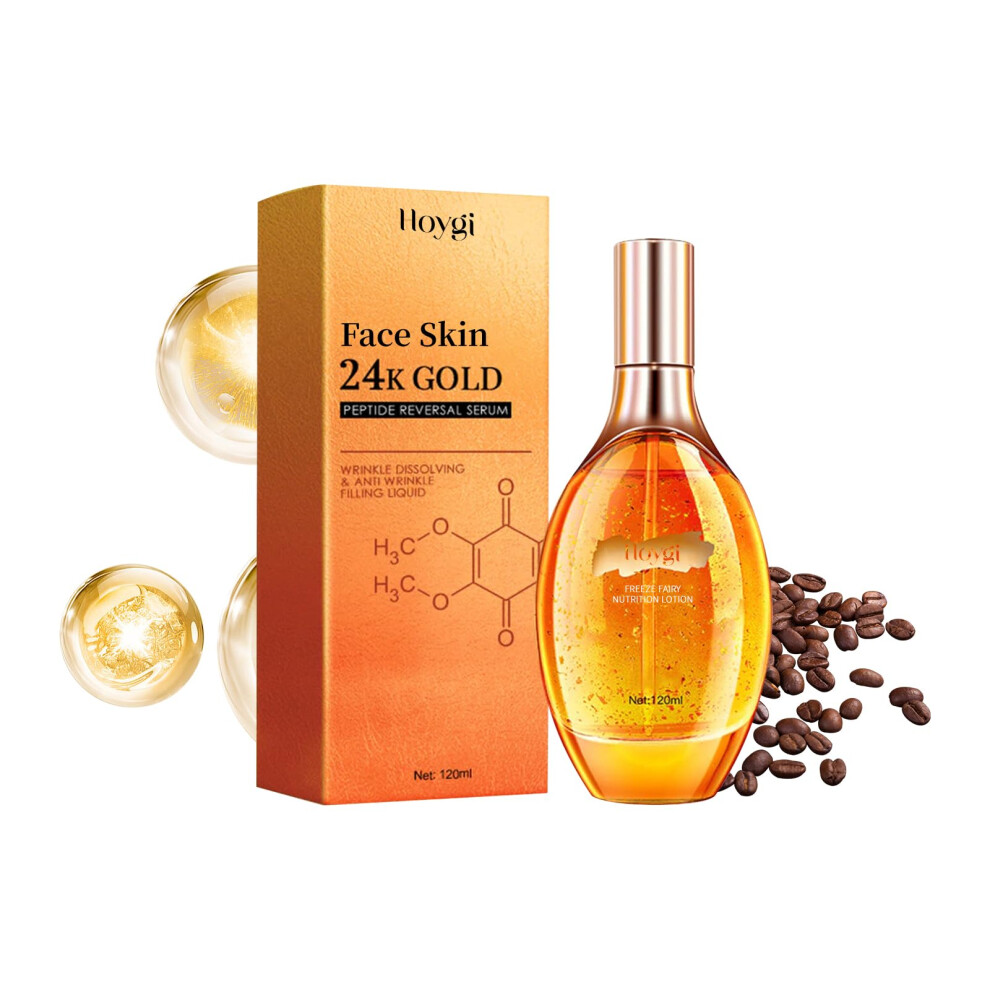 Gold 24K Peptide Anti Aging Face Serum For Wrinkles And Firming, Hydrating Mature Skin 4.23Oz