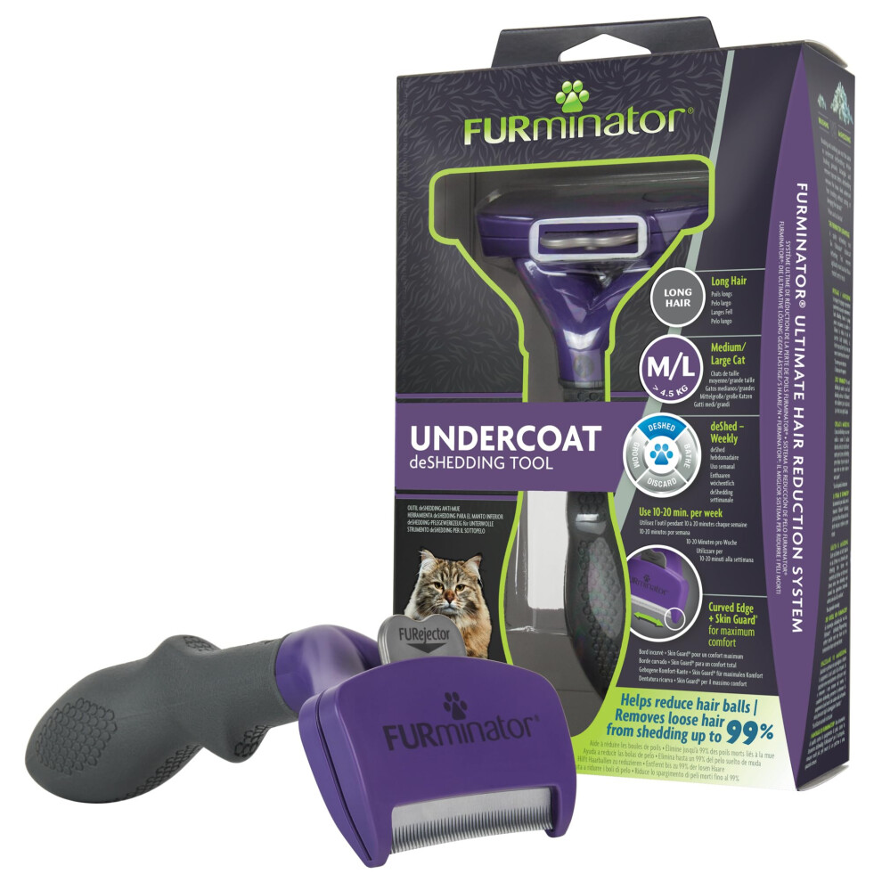 Furminator Undercoat Deshedding Tool For Medium/Large Long Hair Cats O