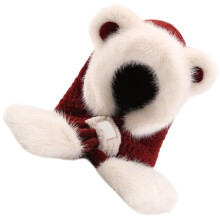 Damen-Wintermütze mit Schal, Plüschbärenohr-Kapuzenmütze,-Rot