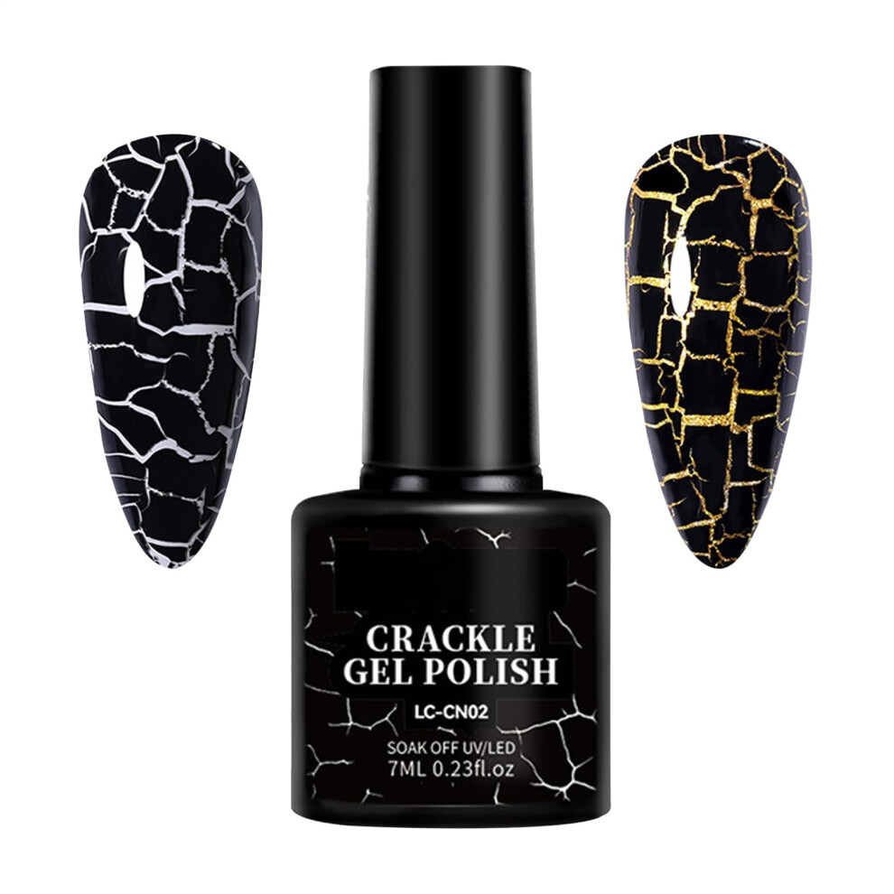 Crackle Gel Nail Polish 7ml with Distinct Finish and Long Lasting Color for Salon or Home Use