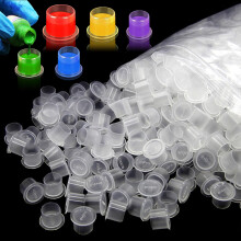 300Pcs Mixed Size Tattoo Ink Caps with SpillResistant Base, Durable Disposable Ink Cups Set