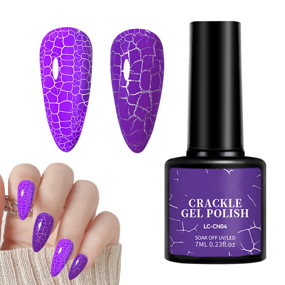 Crackle Nail Polish CN04 Metallic Base, Vibrant LongLasting Finish for Acrylic and Gel Extensions