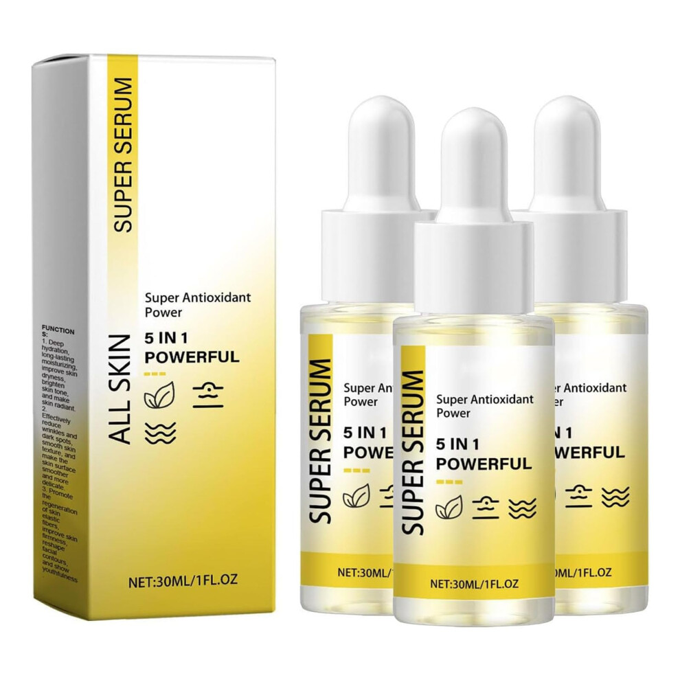 5 in 1 Anti Aging Serum with Collagen and Hyaluronic Acid, Vitamin C E Niacinamide, 3pcs
